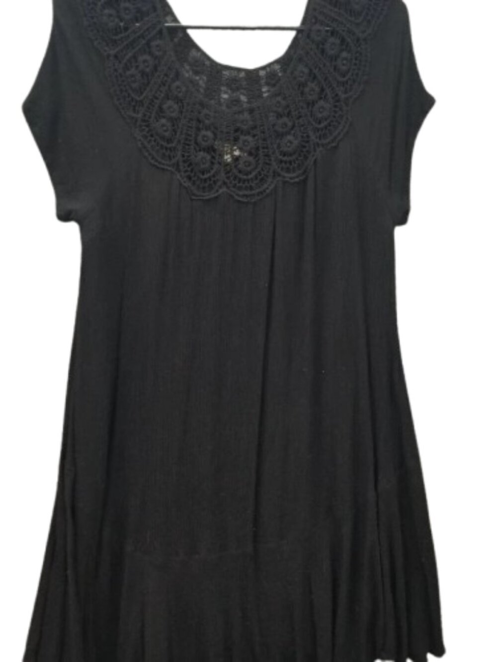 Anama Shift Dress Crochet Black Women's Large